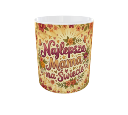 Wyjątkowy kubek dla Mamy w ciepłych barwach vintage. Napis "Najlepsza Mama na Świecie", motyw kwiatów i ptaków. 330ml, wysoka jakość. Sprawdź!